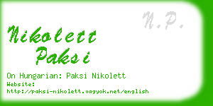 nikolett paksi business card